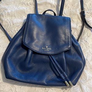 Kate Spade navy Blue leather backpack